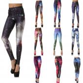 Schwarze Milch der Damen leggins Digitalen 3d Van Gogh Sternennacht Galaxie Print Leggings für Damen neue