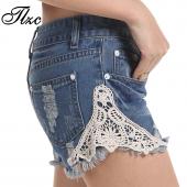 tlzc Spitzen Floral friesen Damen waschen ihre Jeans kurze Jeans Grössen s xl Sommer neue Mode Lady kurze Hosen