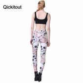 neue Mode Rose Schädel gedruckten Damen fitness Sportwear Leggings FeMininos Mode slim elastischen Hosen Fraue
