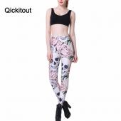 neue Mode Rose Schädel gedruckten Damen fitness Sportwear Leggings FeMininos Mode slim elastischen Hosen Fraue