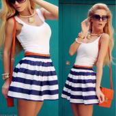 Damen Kleiden Sommer Mode Vestidos de Festa neue Gestreifte Patchwork Ärmellose Tank Weste Kleider casual