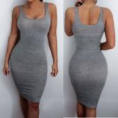Frau Grau Spaghetti Verband Kleid Bodycon sexy Club Kleid Rayon Scheide Partykleider Landungsschiff