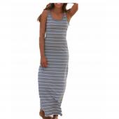 Sommer Stil Damen Ärmellose Weste gestreift boho lange Maxi Strand sexy Kleid Damen Kleidung casual Vestidos