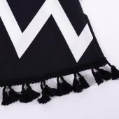 Sommer Damen Locker Chiffon Sommerkleid Vestidos welle Gestreiften Tassel Partei Strand Dress