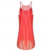 Mode Damen Sommerkleid Ärmellose wieder loch solide Strand Minikleid Locker lässig Vestidos plus Size 3