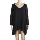 neue Sommer Chiffon kurzen Kleid Damen Locker sexy v Hals auch eine linie casual Mini Shirt Kleid mit Weissen stränden