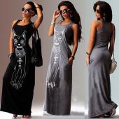 Frau Sommer sexy casual boho lange Maxi Abend Party Strand Dress Weste Sommerkleid