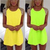 Damen mutterschaftsgeld Kleidung casual pailletten Ärmellose Chiffon Mini Kleid oder Schwanger