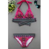 Bikini Brasilianischen Vintage Verband Badeanzug Blumenmustern Badehosen push up Bikini