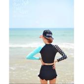 heißes Verkauf Damen zwei Stücke lange Ärmel Badeanzug Bademode Badeanzug Hautausschlag wache NeoprenAnzug surfen Anzug