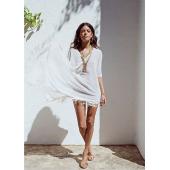 Damen im Bikini kaftan sexy Bikini Badehosen Tassel Beach auf Chiffon Kleid