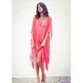 Damen im Bikini kaftan sexy Bikini Badehosen Tassel Beach auf Chiffon Kleid