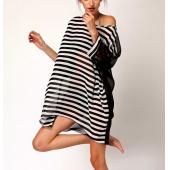 sexy Damen Strand Vertuschung Streifen Fashion Badeanzug Vertuschung Strand tragen Badehosen für Damen Kleid a1501