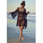 sexy pareo roupa de banho sarong tunika aus Schulter Spitzen Mini Kleid Badeanzug cangas de praia Häkeln Bikini Beach