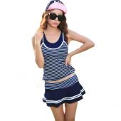 sexy push up Tankinis Damen teilen Gestreiften Bikini am Strand 2415 Kleid