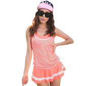 sexy push up Tankinis Damen teilen Gestreiften Bikini am Strand 2415 Kleid