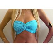 sexy Damen Strand Badehosen Gepolsterte  Bandeau Bikini Tops Badeanzug Badeanzug