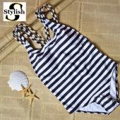 Verband Badeanzug Treiben neue biquini Gestreiften Brasilianischen hohe Taille Schwimmenklagen sexy Bademoden Damen ein