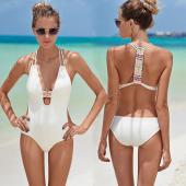 Schwarz Weisse kreuz wieder monokini sexy Bodysuit ein Stück Badeanzug rückenfrei Bademode Badeanzug Beachwear Badenden