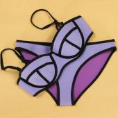 Neopren Badehosen push up Bikini zeigt sexy Sommer Polster Badeanzug Damen Badehosen sexy biquini Bad Anzug Bikini