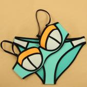 Neopren Badehosen push up Bikini zeigt sexy Sommer Polster Badeanzug Damen Badehosen sexy biquini Bad Anzug Bikini