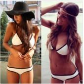 sexy Bikini Mädchen Damen Top und unten Drücken die Gepolsterte  BH Bademode Badeanzug