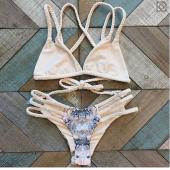 die neuen Bikini straped Badeanzug Bademode Badeanzug Print Bikinis Damen Feste Drücken die Brasilianischen Bikini Mail