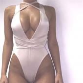 neuer Stil palysuit Rompers Verband Bodycon Verband Body sexy Tiefe v rückenfrei Stück Body für die Damen