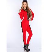 r70129 neuer Sommer Stil Damen Overall o Hals lange Ärmel sexy Damen tragen Rot Blau und der Leopard Overall