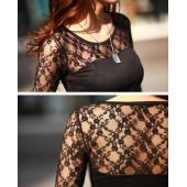 Sommer Stil Damen Spitzen Shirt plus Size xxl Organza o Hals lange Ärmel aus Spitze Damen Blusen