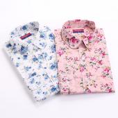 neue Blumen Bluse dreh Kragen Weisses Hemd blUSA Feminina lange Ärmel Vintage Damen Blusen Damen höchstens