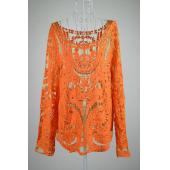 Femininas Damen lange Ärmel sexy Spitzen Bluse dazu höchstens Fashion Tops Tees Lady Bluse Hemd