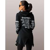 neue Damen Hoodies casual Sweat Shirts Sport einen Buchstaben Drucken Herbst Tops reißverschluss unregelmäßigen Top