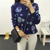 Herbst Winter Damen Kapuzenpulli Mode Stickereien Star Muster aus Dicken sAmt warm um den Hals lange Ärmel