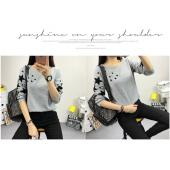 Herbst Winter Damen Kapuzenpulli Mode Stickereien Star Muster aus Dicken sAmt warm um den Hals lange Ärmel