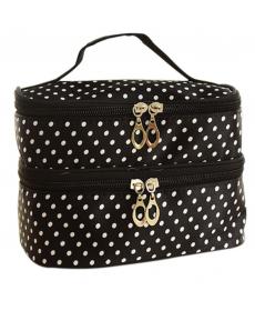 Doppel deck Damen Mode Kosmetiktasche Große Reise Dessous Bh Unterwäsche Dot Taschen Make Up Toiletry