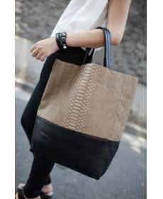 Mode Nähen Schlange Krokoprägung Eimer Damen große Tasche Damen Retro Handtasche hohe Qualität