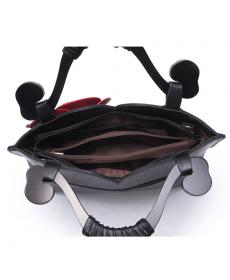 marke frühjahr neue Damen Einkaufstasche mit einer blume eimer Tasche qualität pu Leder Handtasche