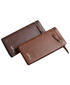 Neue geschäfts Herren Brieftasche langen Reißverschluss Geldbörse Aus Echtem Leder Herren Brieftasche