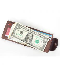 2 Farben Braun und grau Geld Clips Korea Mode hohe Qualität Herren Brieftaschen Haspe Mini Geldbörsen