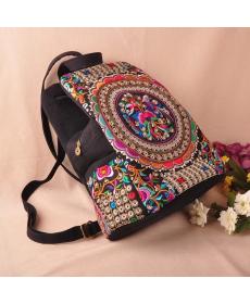 Nationalen trend stickerei Ethnische Rucksack Damen handgemachte blume Gestickte Tasche Reisetaschen Schultasche