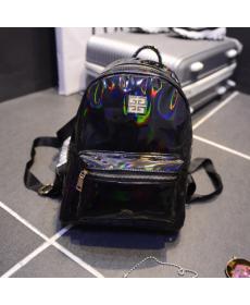 Neue Hologramm Laser Rucksack Mädchen Schultasche Schulter Damen Regenbogen Bunte Metallic Silber Laser Holographi