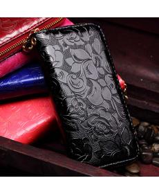 neue Mode Damen Geldbörsen Pu Leder Rote Brieftasche Reißverschluss Kupplung Geldbörse MS floral