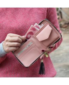 Fashion Design Marke Damenmappen Pu Leder Quaste Brieftasche Damen Bronzing Kupplungen Kartenhalter