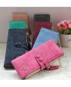 Vintage Damen Geldbörsen Matte Pu Leder Damen Handtaschen Haspe Quaste Reißverschluss Marke Kupplung