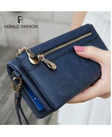 Mode Damen Geldbörsen matt polieren Leder Brieftasche doppel Reißverschluss Tag kupplung Geldbörse