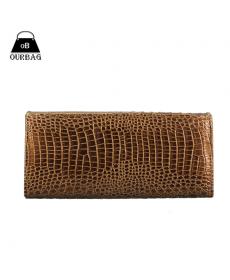 3D Krokodilkorn Damen Lange Mappen Leder Geprägte Design auszugs billetera Weibliche Portemonnaie Kupplung Geldbeutel