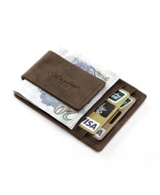 Teemzone Herren Des Echten Leders Business Casual Kreditkarte ID Halter mit Starken Magnet Geld Clip