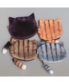 Neue Nette Katzen gesichts Reißverschluss Kasten münzenGeldbeutel mappen Geldbörse weiblichen Brieftasche