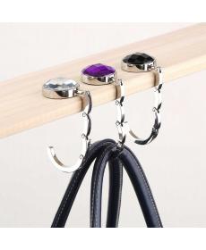 1pc tragbare falten strass kristall legierung Geldbörse Handtasche Tasche bügelhakens inhaber lila neueste